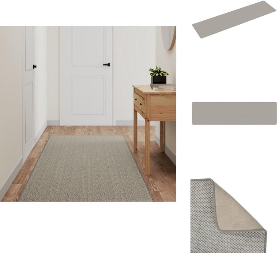 VidaXL Tapijtloper Tapijtlopers Gangloper Tapijt Loper Tapijtloper 80x300 cm sisal-look taupe