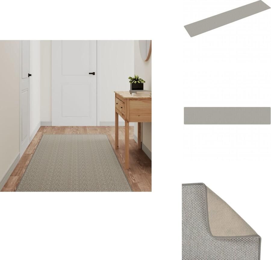 VidaXL Tapijtloper Tapijtlopers Gangloper Tapijt Loper Tapijtloper 80x400 cm sisal-look taupe - Foto 2