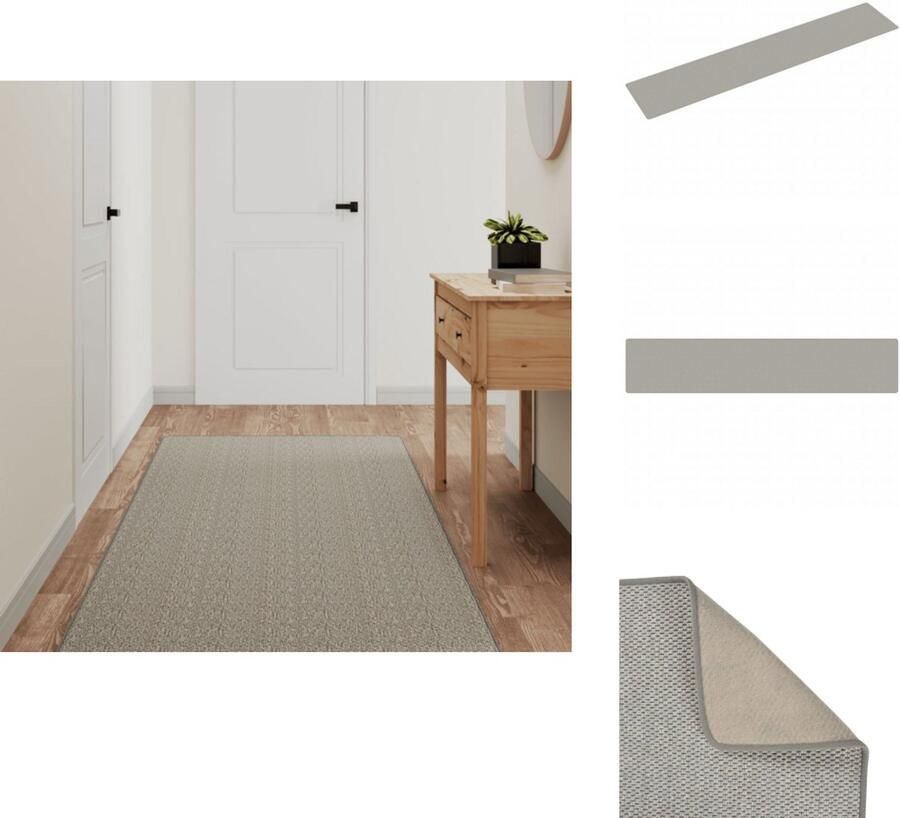 VidaXL Tapijtloper Tapijtlopers Gangloper Tapijt Loper Tapijtloper 80x400 cm sisal-look taupe