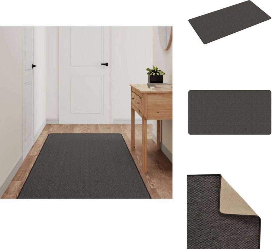 VidaXL Tapijtloper Tapijtlopers Gangloper Tapijt Loper Tapijtloper sisal-look 80x150 cm antracietkleurig