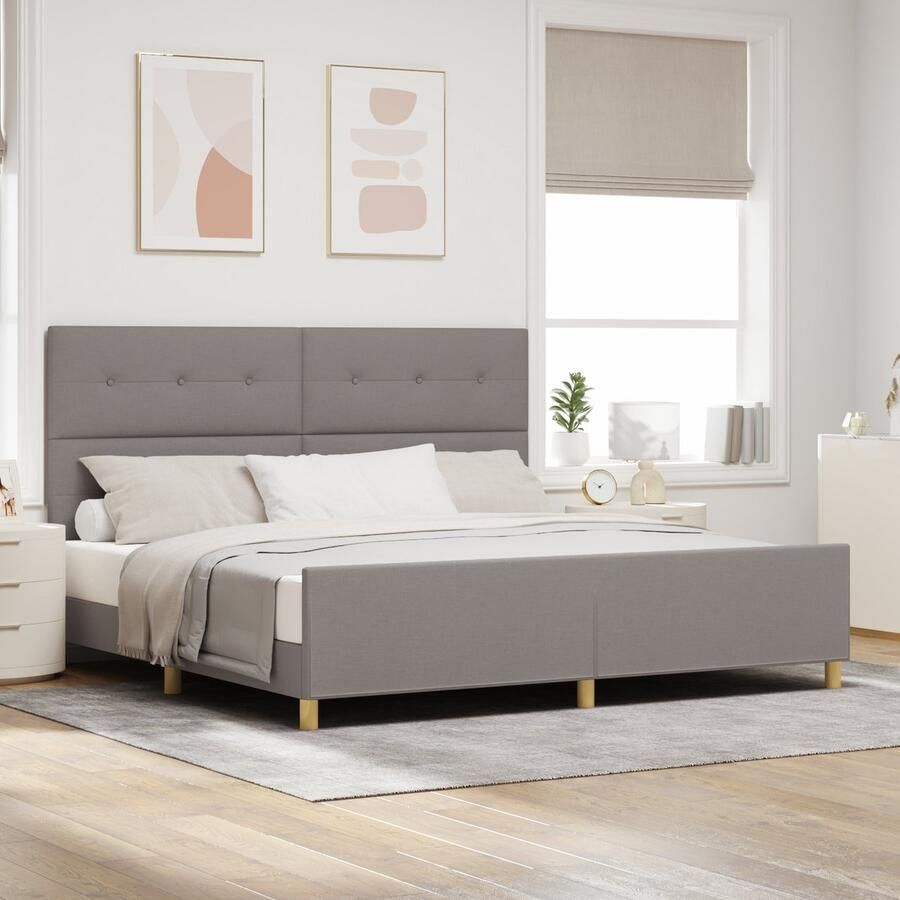 VidaXL Taupe Bedbodem 200x200 cm Stof