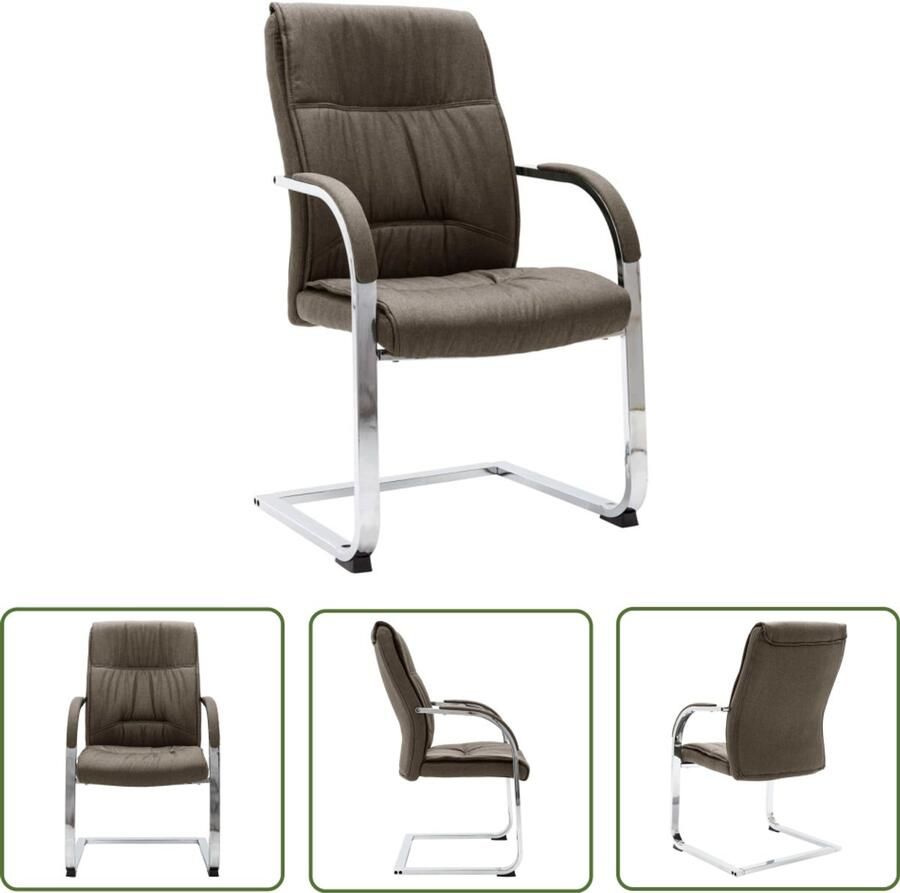 The Living Store Zwevende Kantoorstoel Comfort Stoel 58 x 67.5 x 102 cm Ergonomisch Kantoorstoel Bureaustoel Ergonomische Stoel Zwevende Stoel Taupe Stoel - Foto 2