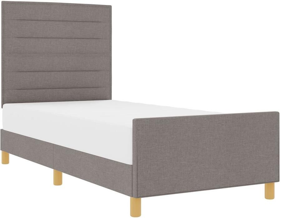 VidaXL Bed Frame Taupe Stof 90 x 200 cm Eenvoudig Taupe Bed Frame