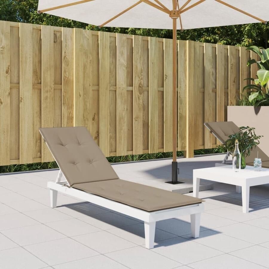 VidaXL Taupe Terrasstoelkussen 75+105x50x4 cm Terrassenkussentje Oxfordstof Lounge Kussens Buitensteunen Zitzakken Tuinkussens Balkondecoratie Outdoor Accessoires - Foto 2