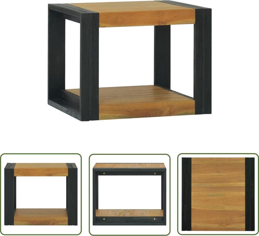 The Living Store Badkaast Teakhout 45x45x35 cm Massief Natuurlijke afwerking Badkamerkast Teakwood Badkamerspiegel Opslagoplossing Hangend Toilet - Foto 2