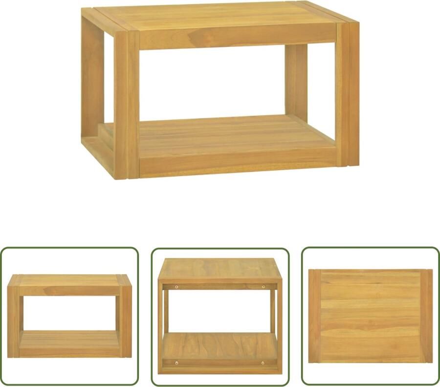 The Living Store Badkamerwandkast 60x45x35 cm massief teakhout Badkamerkast Teakwood Badkameropbergingsmogelijkheden Wandmontage Design Badkamer - Foto 2
