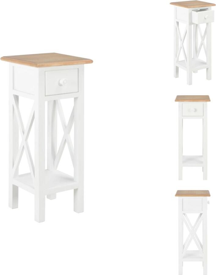 VidaXL Telephone Table Telephone Tables -wooden Telephone Table Wooden Telephone Tables Bijzettafel 27x27x65-5 cm hout wit