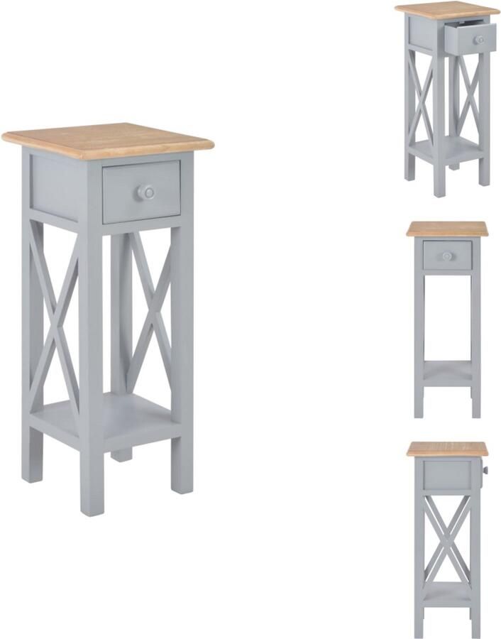 VidaXL Telephone Table Telephone Tables -wooden Telephone Table Wooden Telephone Tables Bijzettafel 27x27x65 5 cm hout grijs