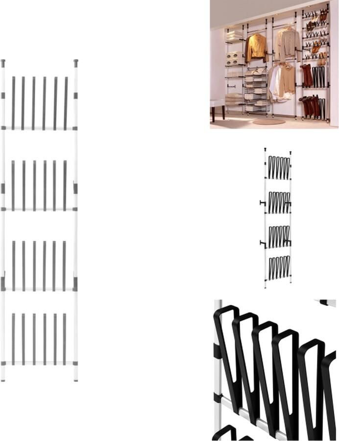 VidaXL Telescopisch Laarzenrek Telescopische Laarzenrekken Schoenenopbergers Laarzenrek met stangen telescopisch aluminium