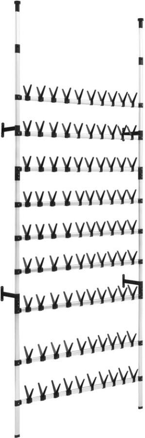 VidaXL Telescopisch Schoenenrek Aluminium 90 Paar Telescopisch Schoenenrek Schoenen Organisatie Schoenen Kast Aluminium Schoenenrek Hoge Schoenenkast