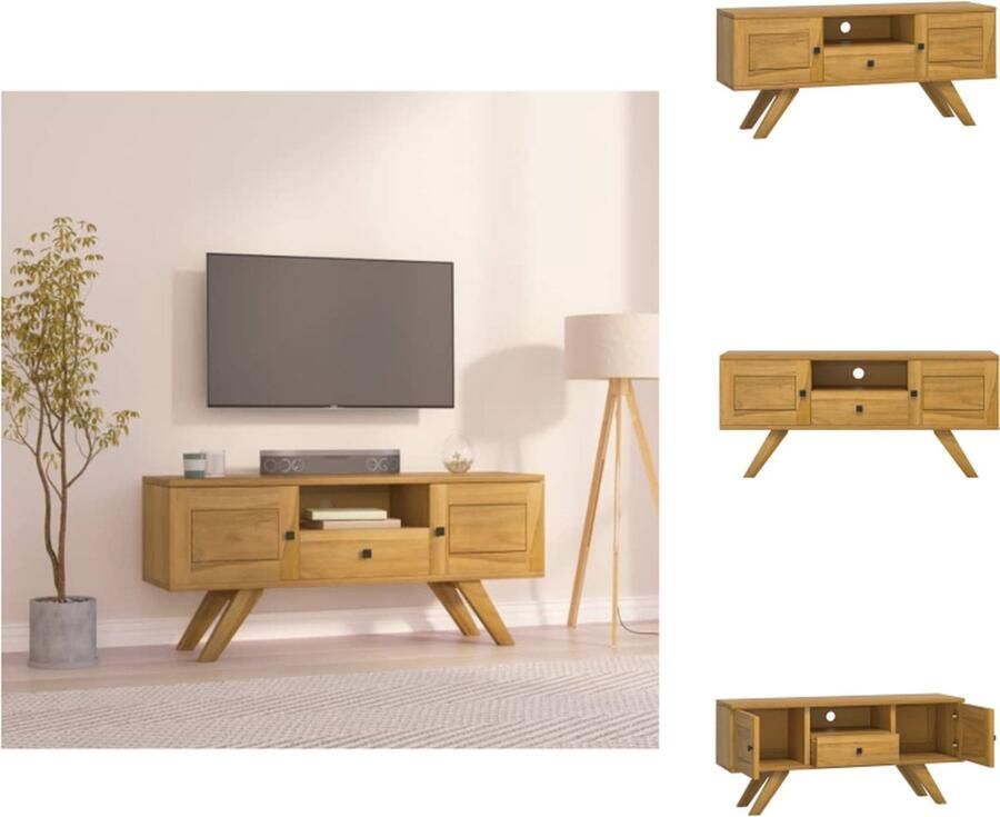 VidaXL Tv-kast Tv-kasten Tv-meubel Hifi-meubel Tv-meubel 110x30x50 cm massief teakhout - Foto 2