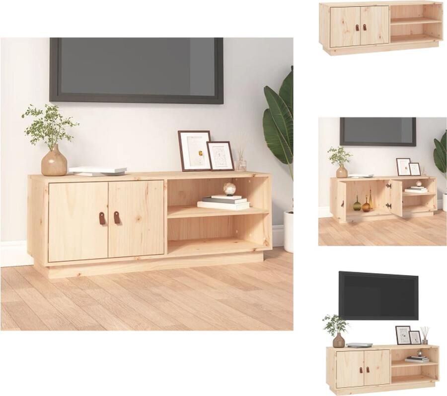VidaXL Televisiemeubel Grenenhout TV-kast 105 x 34 x 40 cm Onbehandeld Kast
