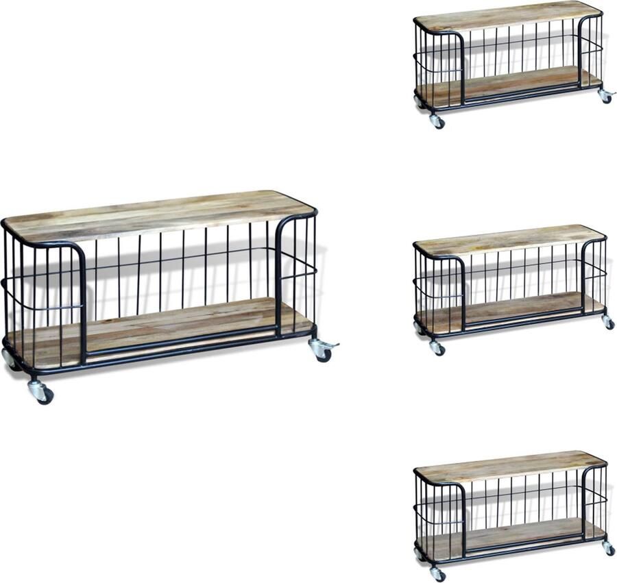 VidaXL Televisiemeubel Televisiemeubelen Televisiemeubels Televisiemeubilair Tv-meubel100x40x45 cm massief mangohout