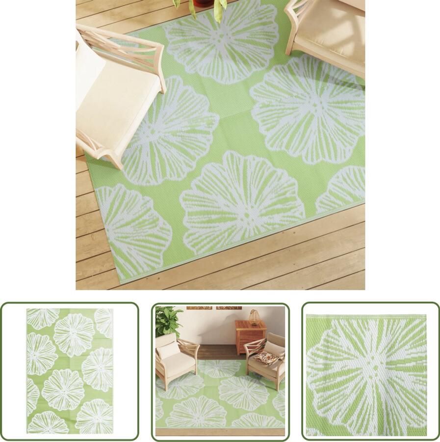 VidaXL Terrasdecoratie Buitenkleed ARAKIL 160x230 cm PP groen Tuintapijt Polypropylene Groen Kleed