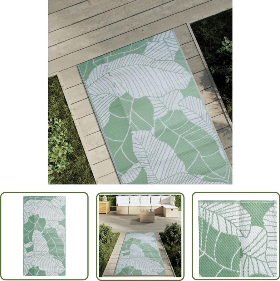 VidaXL Terrasdecoratie Buitenkleed ARAKIL 80x150 cm polypropeen groen Tuintapijt Polypropeen Groen