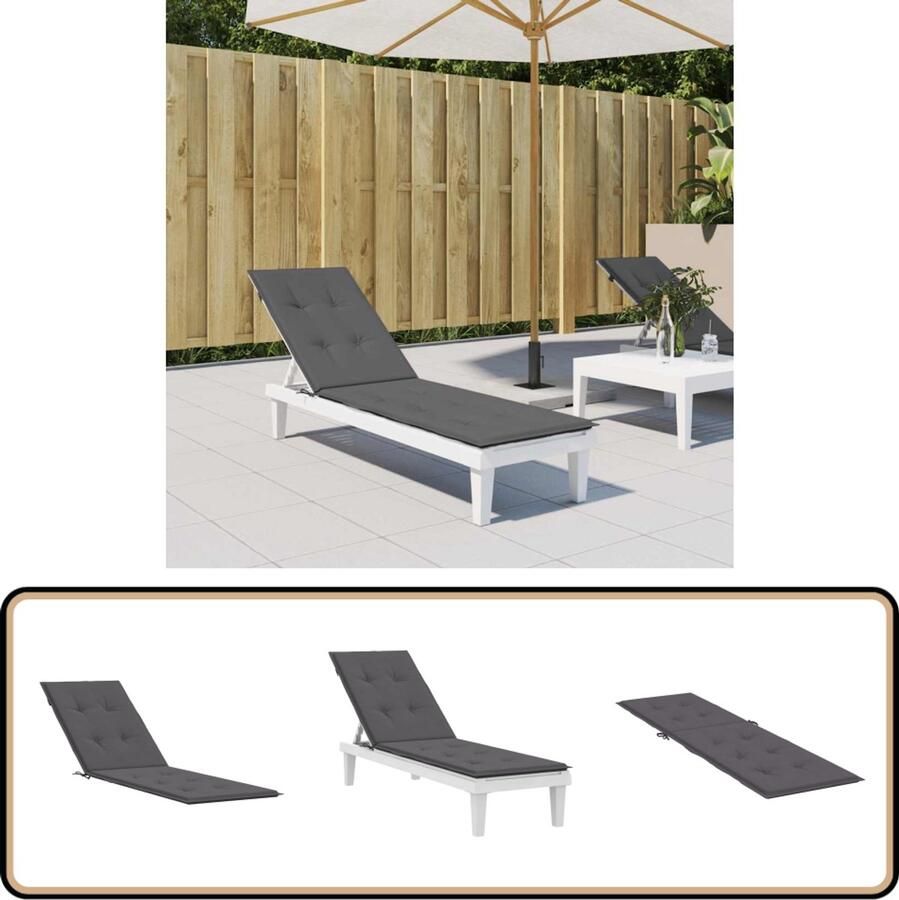 VidaXL Terrasstoelkussen Antraciet Waterafstotend Stoelkussentje Tuinstoel Terrasdecoratie Outdoor Accessoires Comfort Zitzak Lounge Set