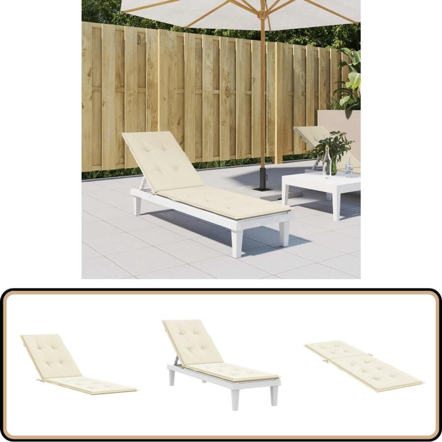 VidaXL Terrasstoelkussen crème 75x50x4 cm Stoelkussens Tuinstoel Terrasstoel Outdoordecoratie Comfort Oxfordstof Creme Kleur