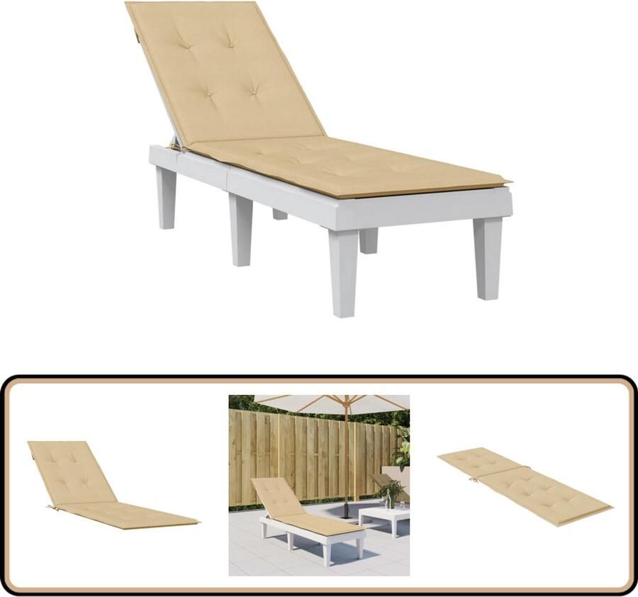 VidaXL Terrasstoelkussen Gemêleerd Beige 75x50x3 cm Buitentoebehoor Terrasstoel Tuinset Balkondecoratie Zitkussen