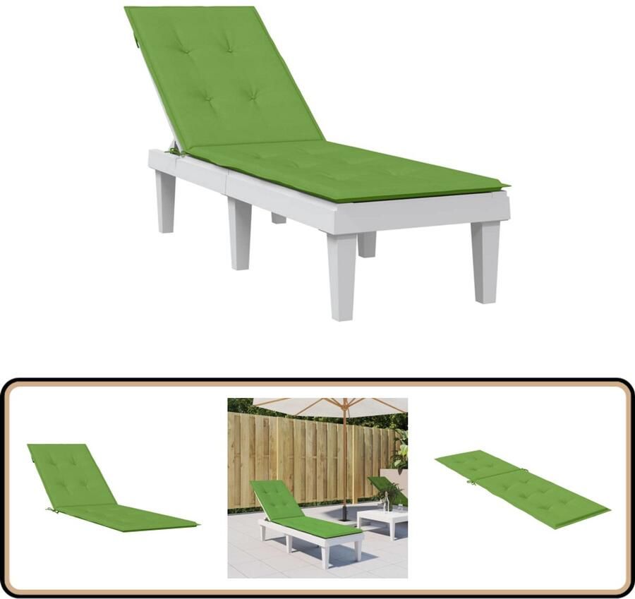 VidaXL Terrasstoelkussen Gemêleerd Groen 75+105x50x3 cm Tuinstoel Kussen Terras Kussen Outdoor Kussen Zitkussen Comfort Kussen