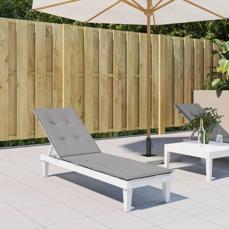 VidaXL Terrasstoelkussen Grijs 75+105x50x4 cm Stoelkussens Terrasstoel Outdoor Kussen Oxford Stof Waterafstotend Zitcomfort Balkondecoratie Tuindecoratie - Foto 2