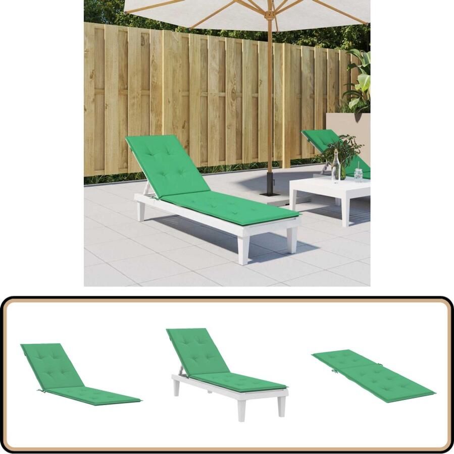 VidaXL Terrasstoelkussen Groen 75x50x4 cm Stoelkussen Tuinstoel Terrasstoel Outdoordecoratie Comfort Groene Kleur Waterdicht Oxfordstof