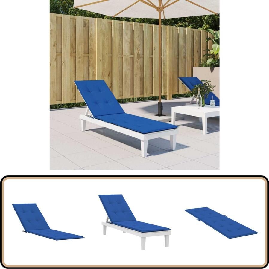 VidaXL Terrasstoelkussen Koningsblauw 75x50x4 cm Tuinstoel Kussentjes Oxford Stof Blauw Terras Kussens Zitkussens Outdoor Kussens Balkon Kussens Lounge Set Kussens