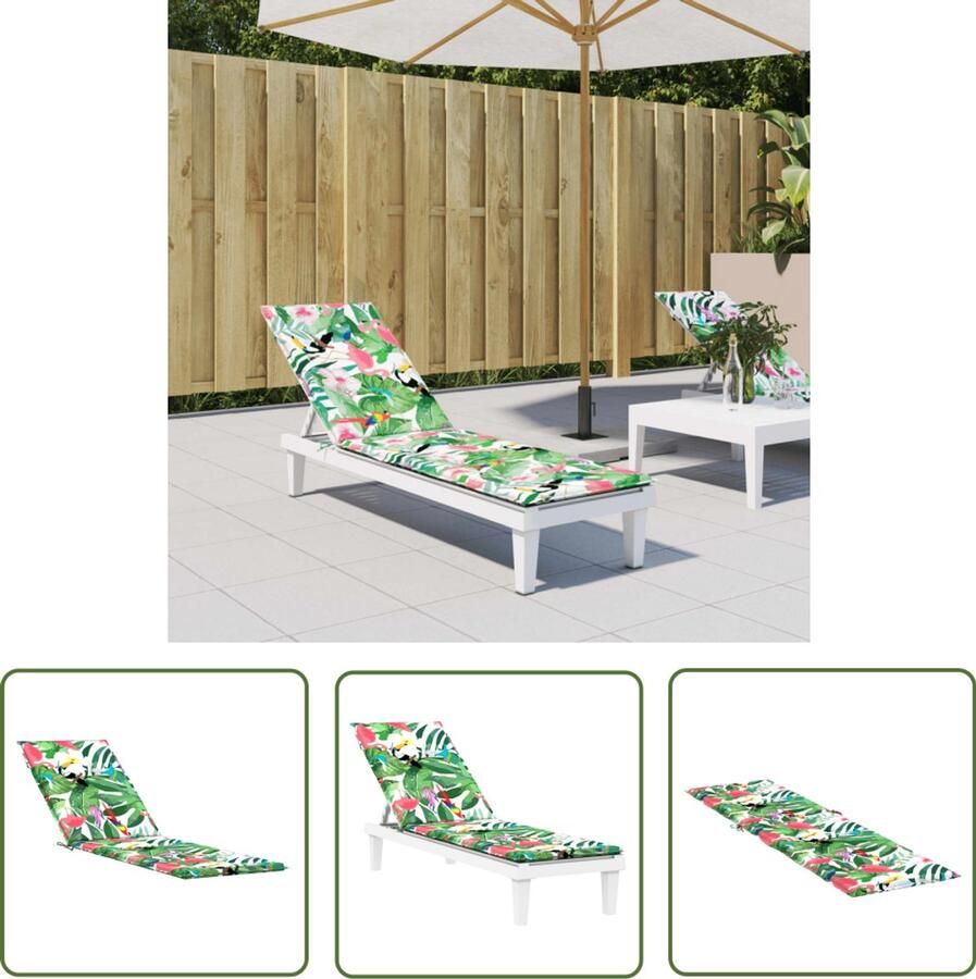 VidaXL Terrasstoelkussen Oxford Stof Multicolor Tuinstoel Kussen Terras Kussen Oxford Stof Waterafstotend Zit Comfort Buitenkussen Decoratief Kussen Vogele Print