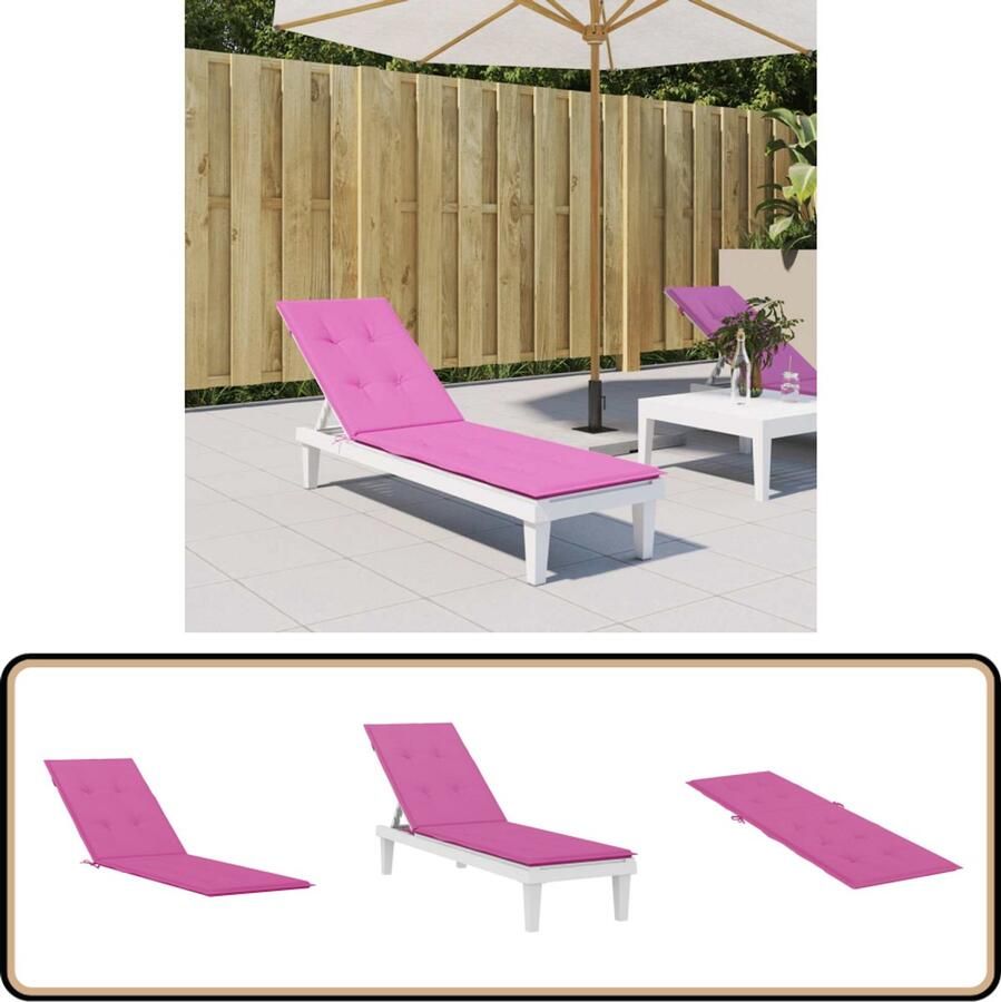 VidaXL Terrasstoelkussen Oxford stof Roze Stoelkussen Tuinstoel Terrasstoel Outdoordecoratie Rozekleur