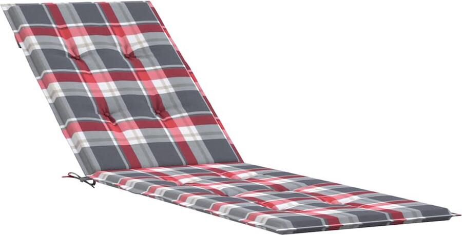 VidaXL Terrasstoelkussen Rood Ruitpatroon 75x50x4 cm Stoelkussens Tuinstoel Terrasstoel Outdoordecoratie Balkonaccessoires Comfort Oxfordstof Roodruiten Patroon - Foto 2