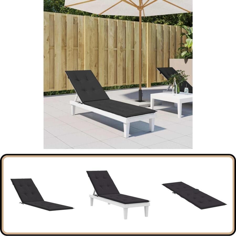 VidaXL Terrasstoelkussen Zwart Waterafstotend Stoelkussens Tuinstoel Terrasstoel Outdoor Kussens Comfort Kussens Zwarte Kussens Oxford Stof Waterdicht Antislip