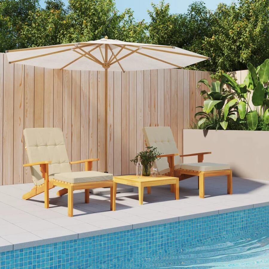 VidaXL Terrasstoelkussens 2 st Oxford Stof Beige Terrasstoel Kussentje Buitenkussen Lounge Kussen Balkon Kussen Tuinkussen Oxford Stof Waterafstotend - Foto 2