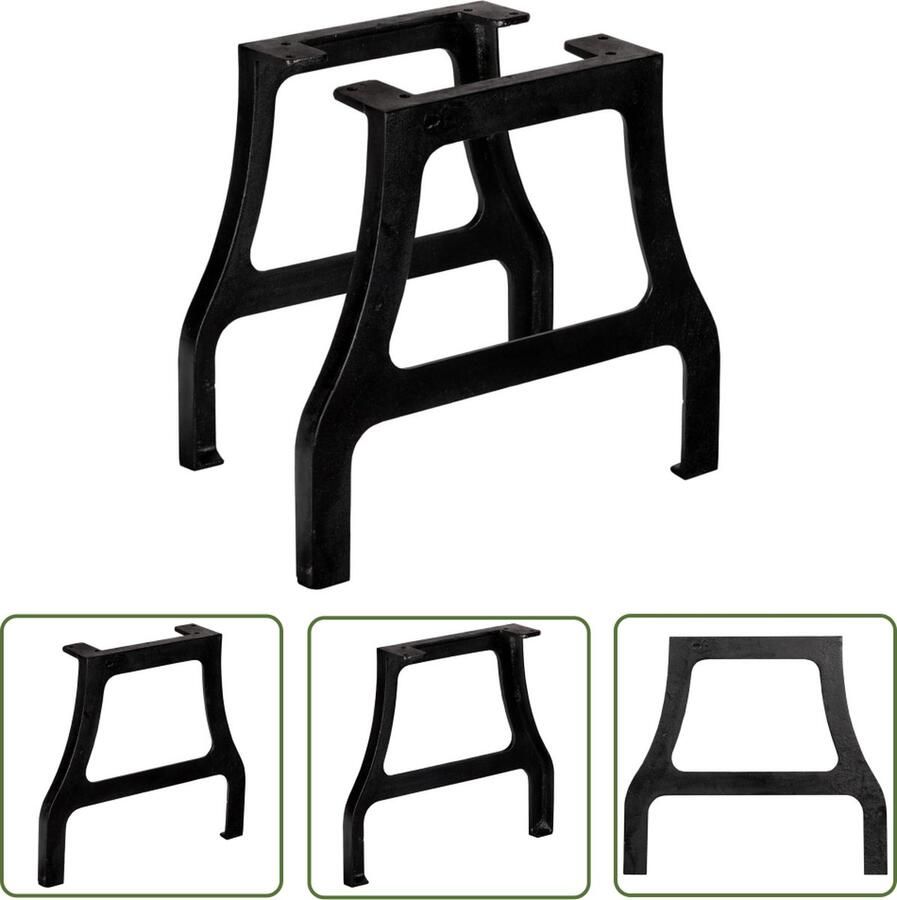 VidaXL The Living Store A-frame salontafelpoten 45 x 41 cm zwart gietijzer - Foto 2