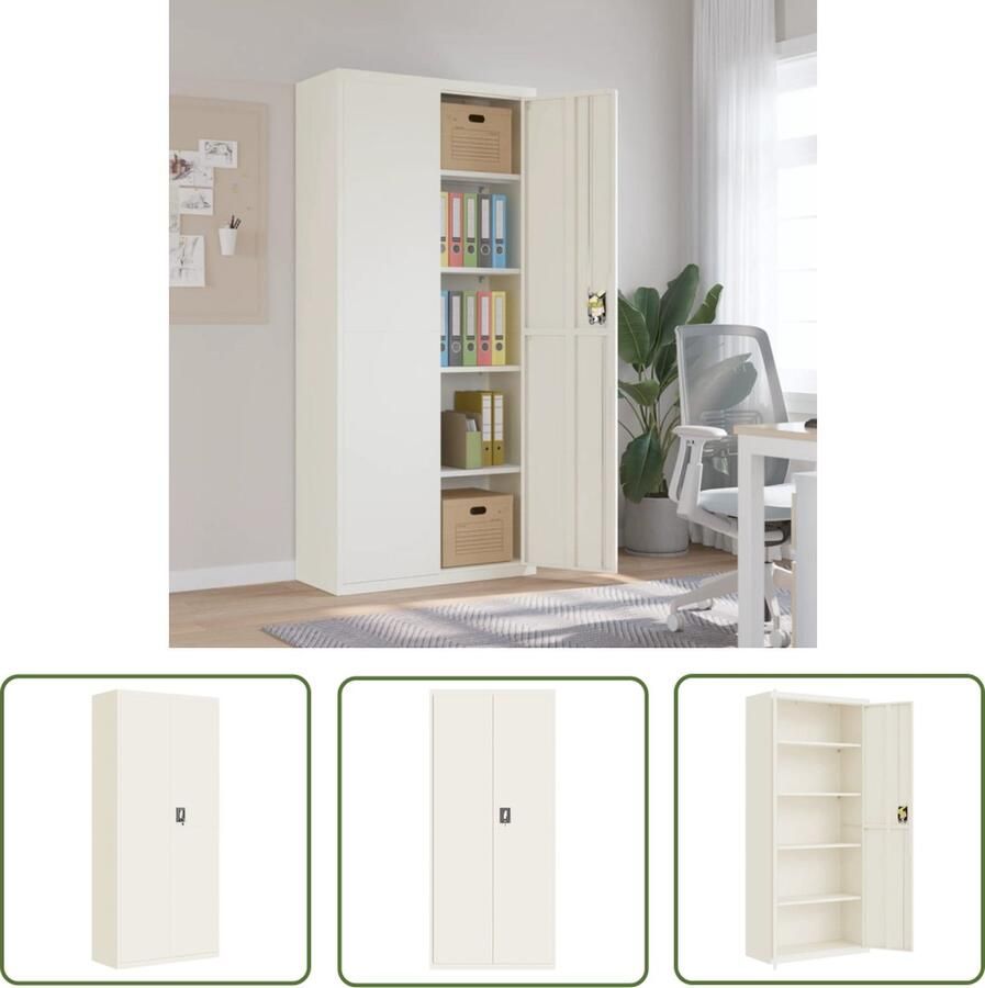 VidaXL The Living Store Archiefkast Extra hoog Staal 90 x 40 x 200 cm Verstelbare schappen