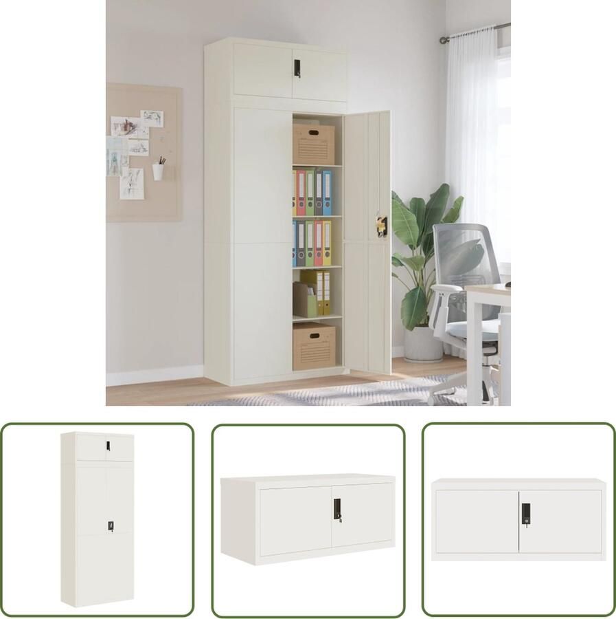 VidaXL The Living Store Archiefkast Gepoedercoat staal 90 x 40 x 220 cm Verstelbare schappen