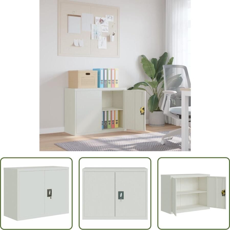 VidaXL The Living Store Archiefkast Kantoorkast 90x40x70 cm Lichtgrijs