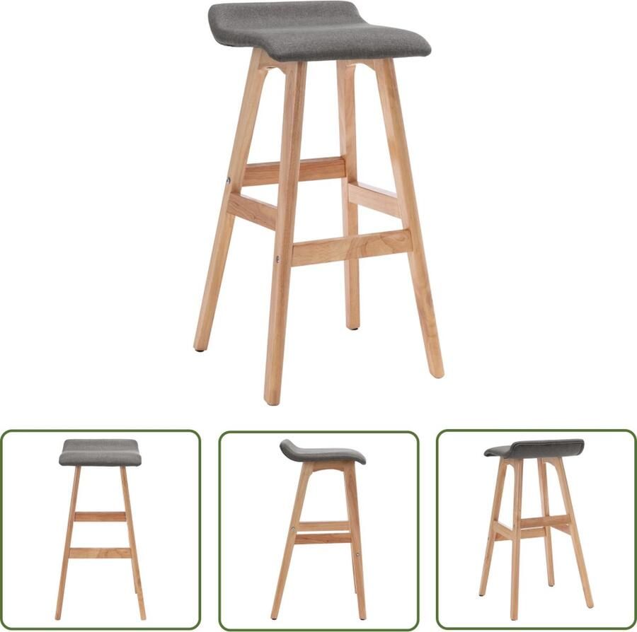 VidaXL The Living Store Barstoel 41 x 42 x 79 cm Donkergrijs Lichtbruin - Foto 2