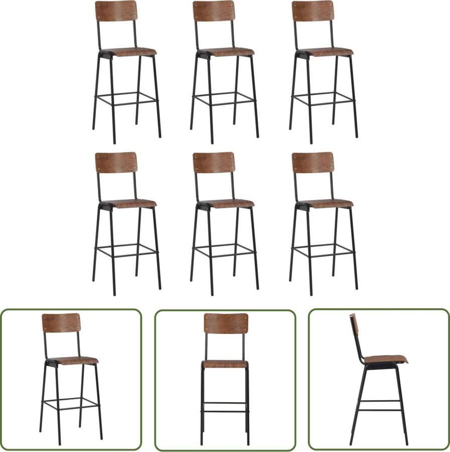 VidaXL The Living Store Barstoelenset Zwart 41.5 x 59 x 116.5 cm Stapelbaar - Foto 2