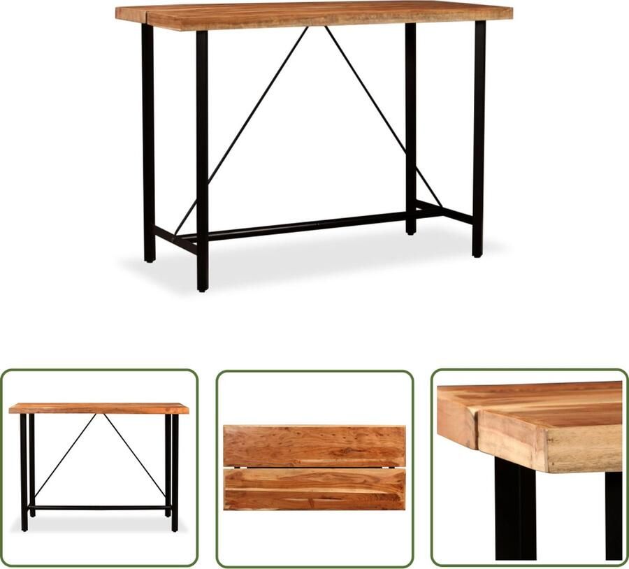 VidaXL The Living Store Bartafel 150x70x107 cm massief acaciahout Bartafel Acaciahout Industrieel Design Salontafel Keukentafel - Foto 2