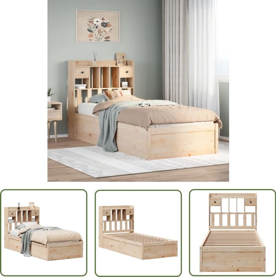 VidaXL The Living Store Bedframe zonder matras massief grenenhout 90x200 cm Massief Hout Bed Grenenhout Bed Tweepersoons Bed Kingsize Bed Boxspring Bed