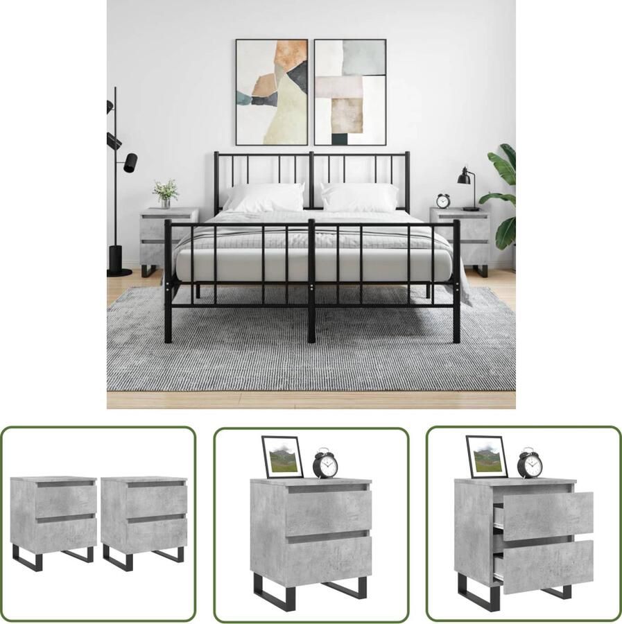 VidaXL The Living Store Bedkasten Betongrijs 40 x 35 x 50 cm Duurzaam materiaal - Foto 2