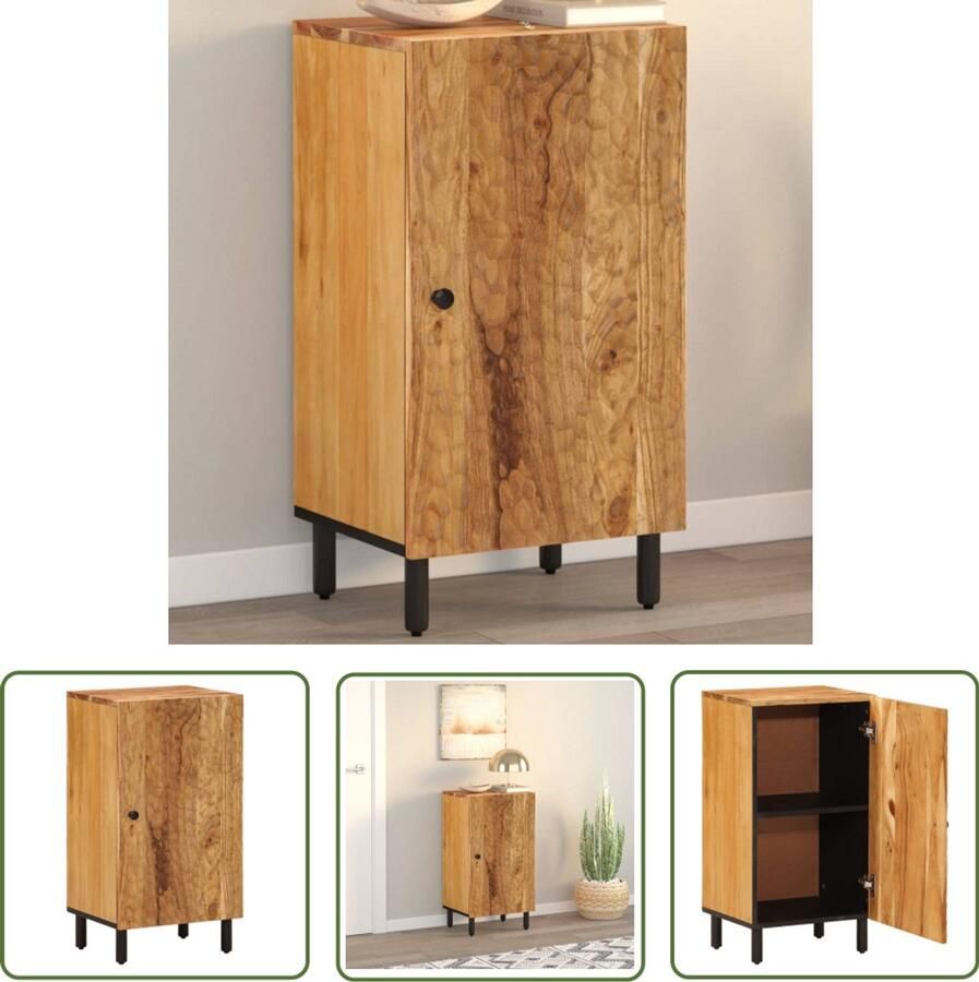 VidaXL The Living Store Bijzetkast 40x33x75 cm massief acaciahout Dressoir Bijzetkast Opbergkast Houten Kast Acacia Hout