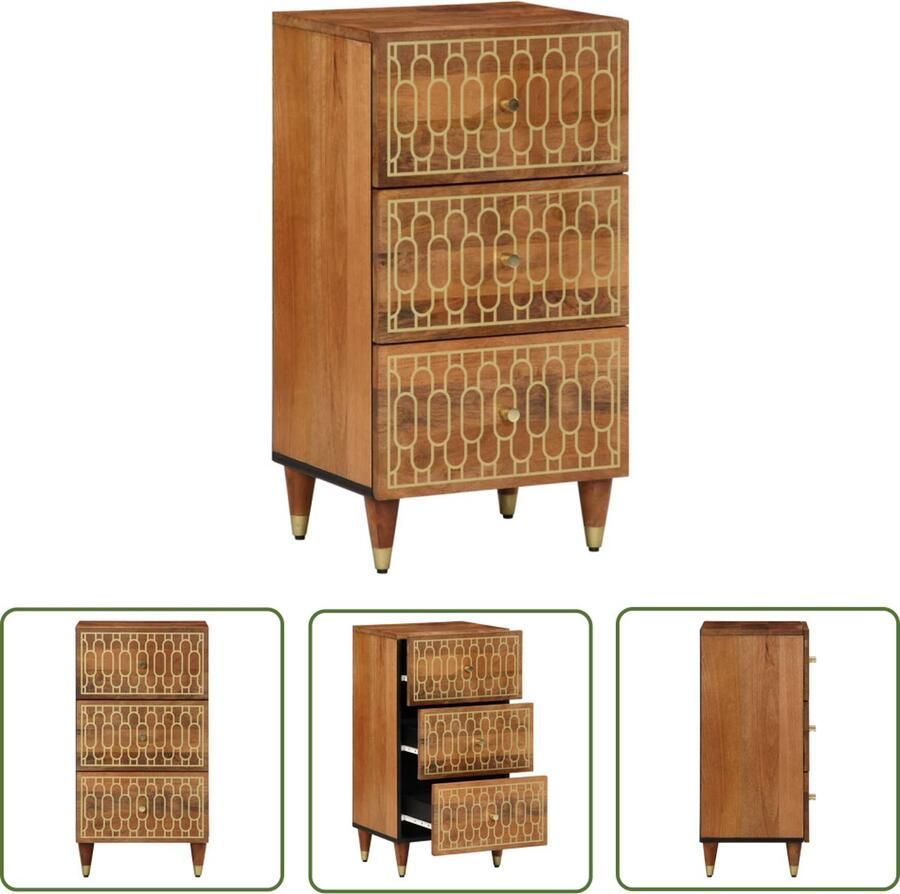 VidaXL The Living Store Bijzetkast 40x33x75 cm massief mangohout Dressoir Mangohout Vintage Landelijk Industrieel