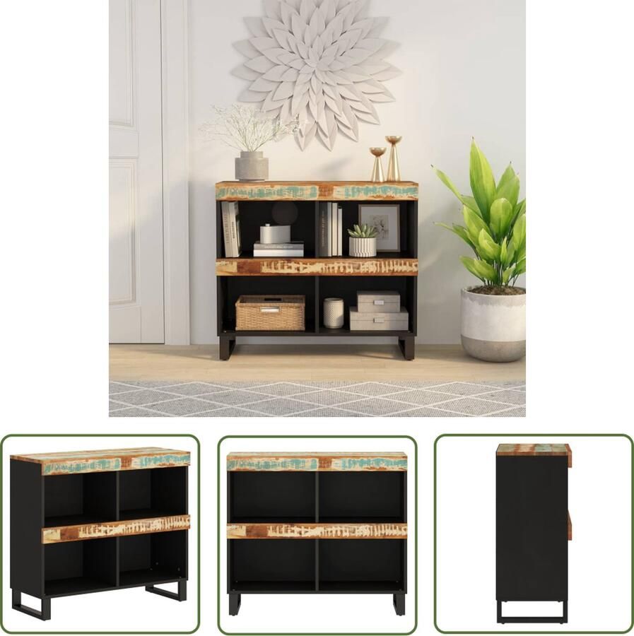 VidaXL The Living Store Bijzetkast Industrieel Massief gerecycled hout 85x33x75 cm Meerkleurige afwerking - Foto 2