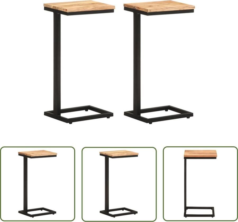 VidaXL The Living Store Bijzettafel Acaciahout 31.5 x 24.5 x 64.5 cm Natuurlijke afwerking