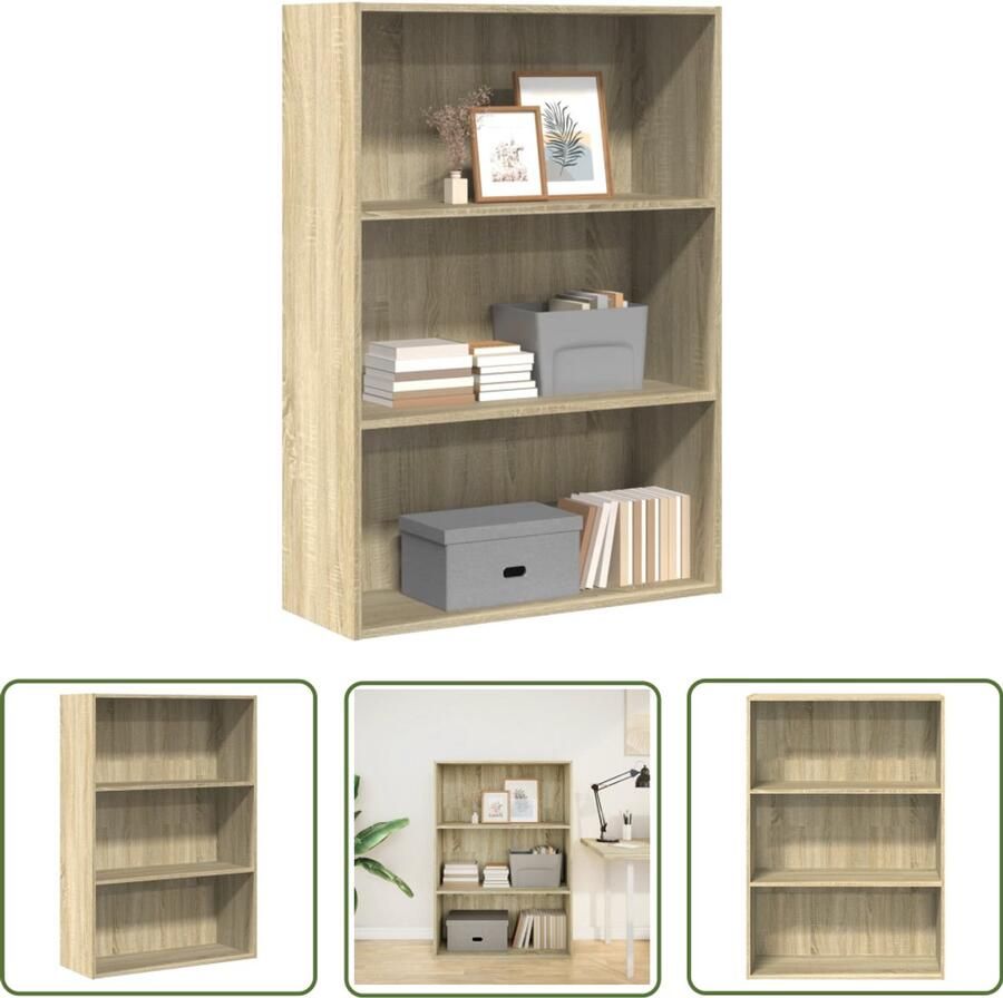 VidaXL The Living Store Boekenkast 80x30x114 cm bewerkt hout sonoma eikenkleurig Boekenkast Houten Boekenkast Opbergkast Bibliotheek Kast Salontafel