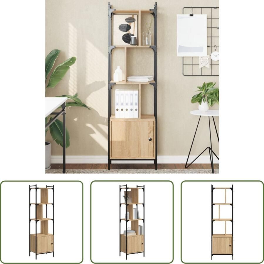 VidaXL The Living Store Boekenkast Zigzag Sonoma Eiken 44.5 x 30 x 154.5 cm