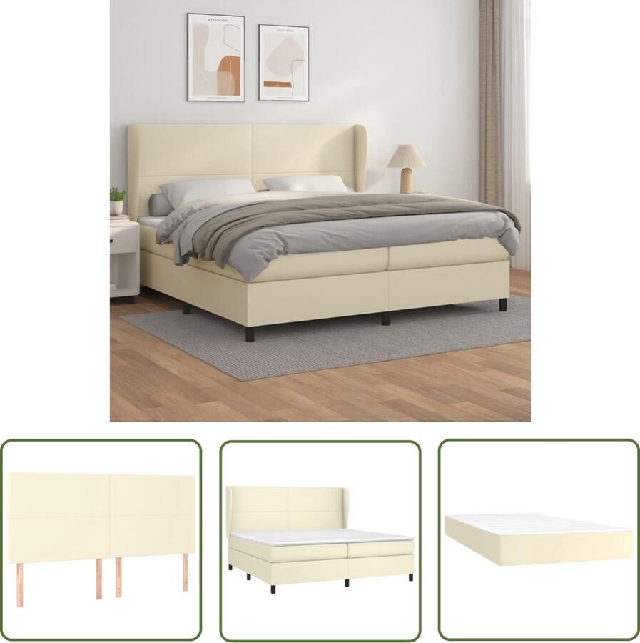 VidaXL The Living Store Boxspringbed s 200x200 Duurzaam kunstleer Verstelbaar hoofdbord Pocketvering matras Middelharde ondersteuning Huidvriendelijk topmatras