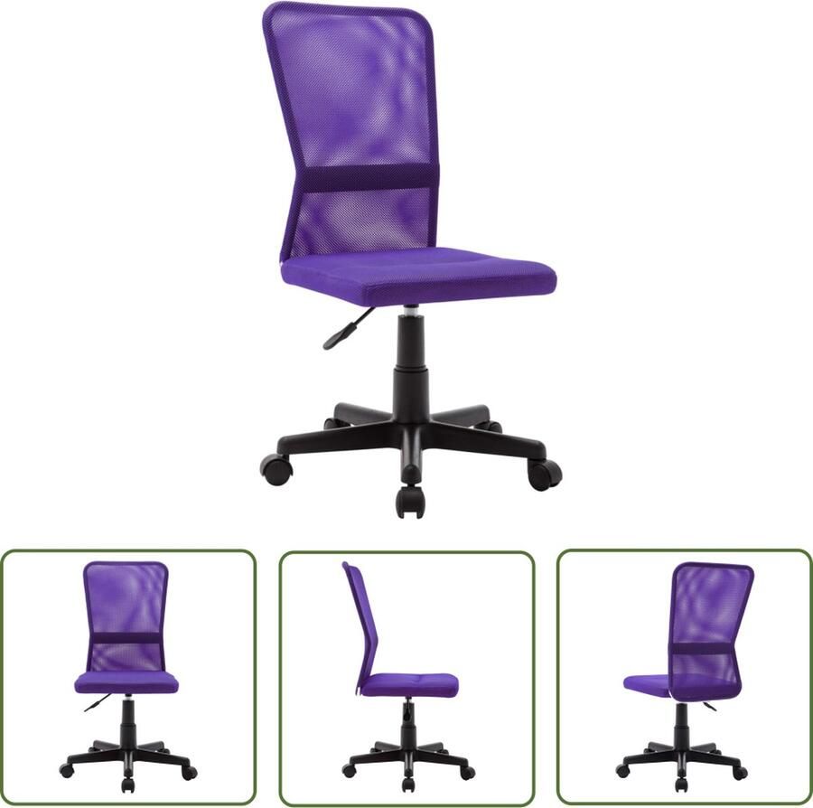 The Living Store Kantoorstoel 44x52x100 cm mesh stof paars Bureaustoel - Foto 2