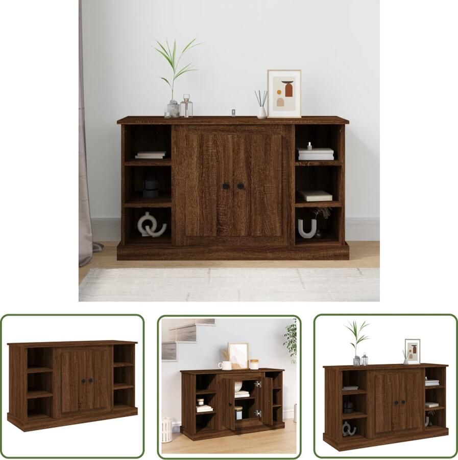 VidaXL The Living Store Dressoir 100x35 5x60 cm bewerkt hout bruin eikenkleur Dressoir Houten Dressoir Vintage Dressoir Bruine Dressoir Salontafel
