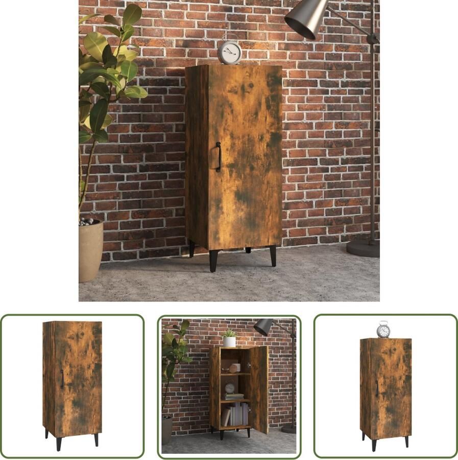 VidaXL The Living Store Dressoir 34 5x34x90 cm bewerkt hout gerookt eikenkleurig Dressoir Houten Dressoir Vintage Dressoir Landelijk Dressoir Modern Dressoir